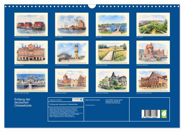 Produktbild: Entlang der deutschen Ostseek&uuml;ste (Wandkalender 2026 DIN A3 quer), CALVENDO Monatskalender