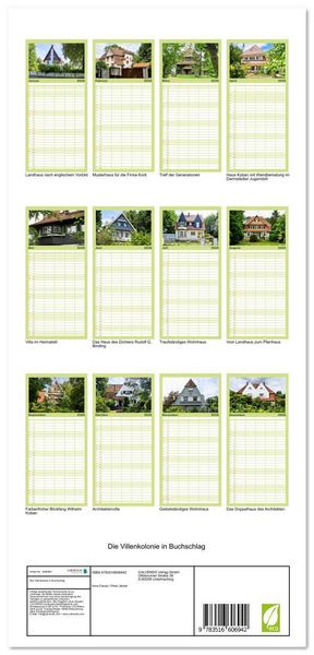 Produktbild: Familienplaner 2026 - Die Villenkolonie in Buchschlag mit 5 Spalten (Wandkalender, 21 x 45 cm) CALVENDO