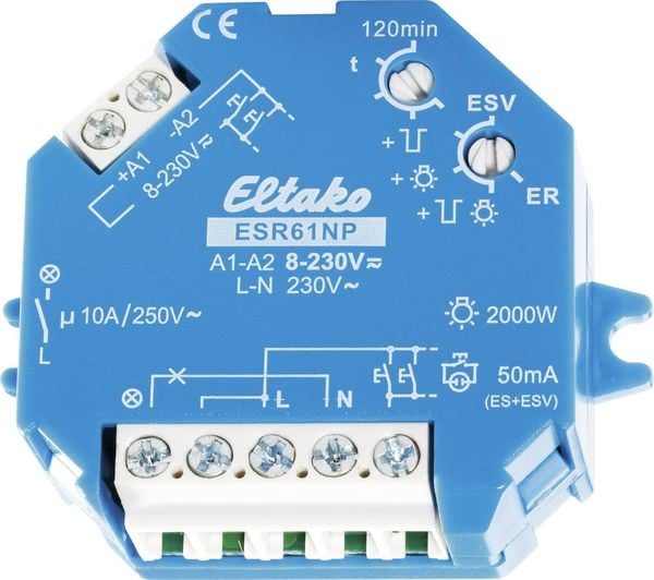 Stromstoß-Schalter Auf-/Unterputz Eltako ESR61NP 1 Schließer 230 V/DC, 230 V/AC 10 A 2000 W 1 St.