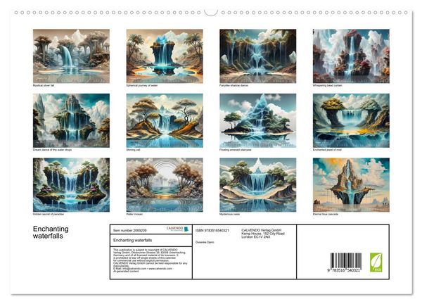 Produktbild: Enchanting waterfalls (High Quality Premium Wall Calendar 2026 DIN A2 landscape),CALVENDO 12 Month Wall Calendar