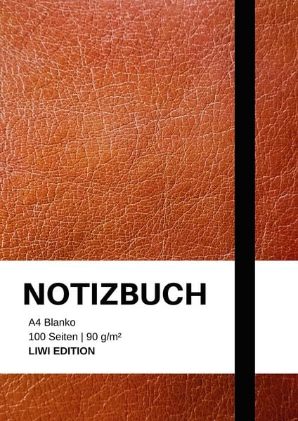 Produktbild: Notizbuch A4 blanko - 100 Seiten 90g/m&sup2; - Soft Cover Braun - Papier