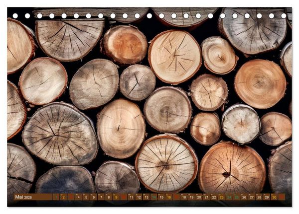 Produktbild: Faszination HOLZ - Strukturen (Tischkalender 2026 DIN A5 quer), CALVENDO Monatskalender