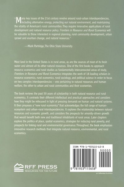 Produktbild: Frontiers in Resource and Rural Economics