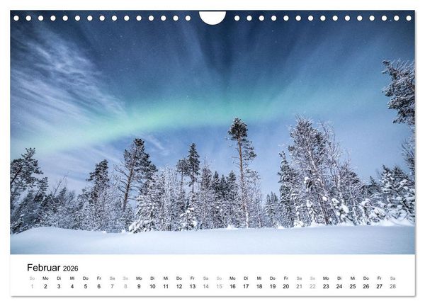 Produktbild: Nordlichter - Farbenspiel am arktischen Nachthimmel (Wandkalender 2026 DIN A4 quer), CALVENDO Monatskalender
