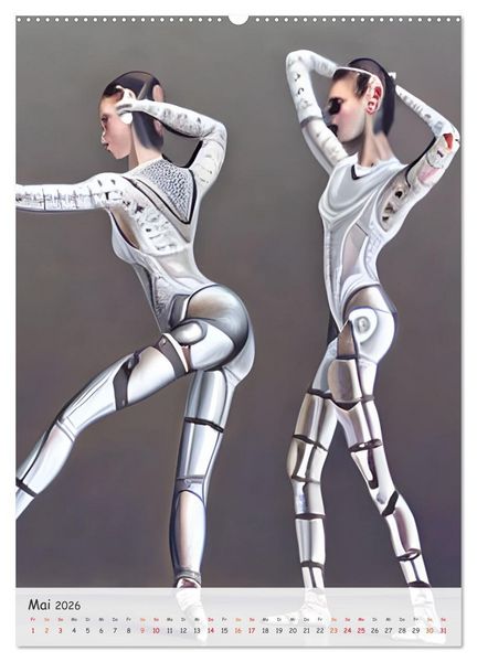 Produktbild: Tanzende Roboter - Computertr&auml;ume aus der KI (hochwertiger Premium Wandkalender 2026 DIN A2 hoch), Kunstdruck in Hochglanz