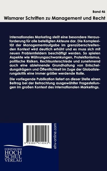Produktbild: Ausgew&auml;hlte Fragestellungen im internationalen Marketing