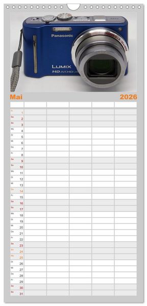 Produktbild: Familienplaner 2026 - Mein Kamerakalender mit 5 Spalten (Wandkalender, 21 x 45 cm) CALVENDO