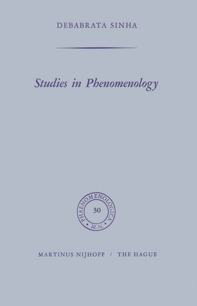 Produktbild: Studies in Phenomenology