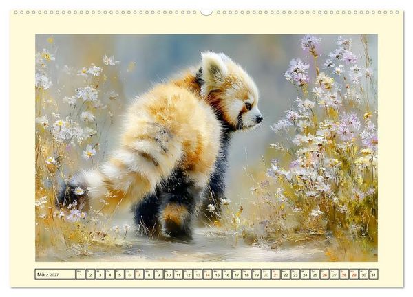 Produktbild: Rote Pandas. Kleine Abenteurer im sanften Waldlicht (hochwertiger Premium Wandkalender 2027 DIN A2 quer), Kunstdruck in Hochglanz