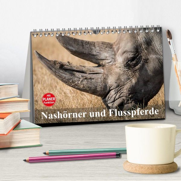 Produktbild: Nash&ouml;rner und Flusspferde (Tischkalender 2026 DIN A5 quer), CALVENDO Monatskalender