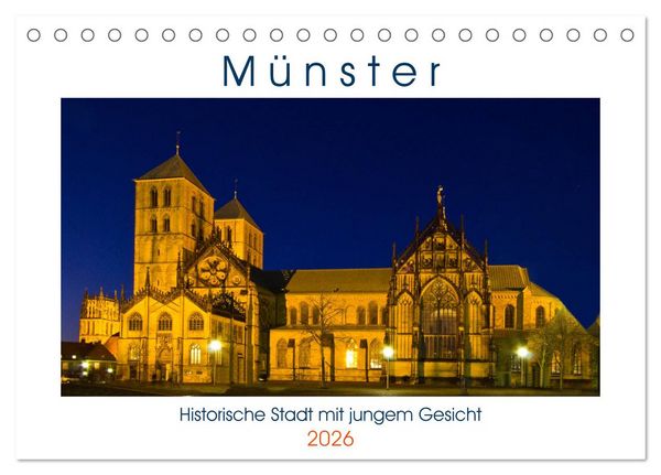 Produktbild: M&uuml;nster - Historische Stadt mit jungem Gesicht (Tischkalender 2026 DIN A5 quer), CALVENDO Monatskalender