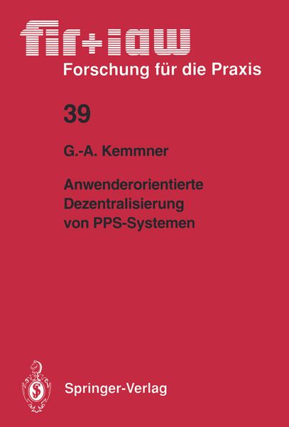Produktbild: Anwenderorientierte Dezentralisierung von PPS-Systemen