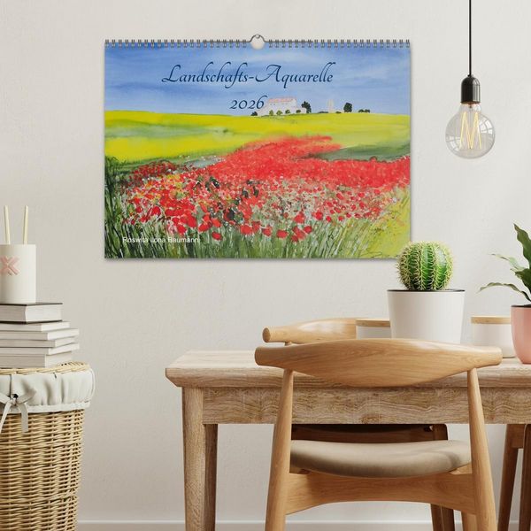 Produktbild: Landschafts-Aquarelle 2026 Roswita Ilona Baumann (Wandkalender 2026 DIN A3 quer), CALVENDO Monatskalender