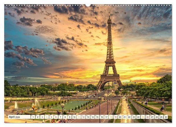 Produktbild: Eiffelturm - Ikone der Architektur (Wandkalender 2026 DIN A2 quer), CALVENDO Monatskalender