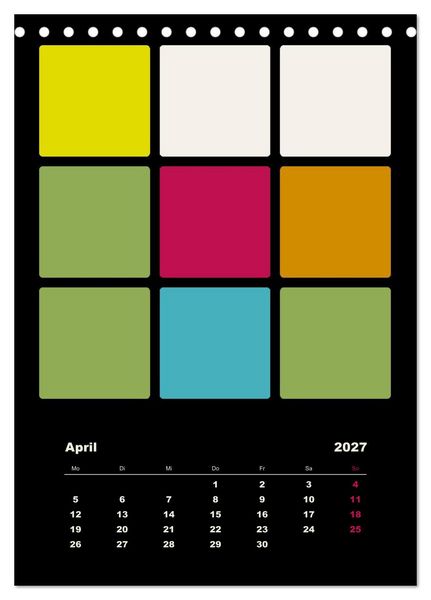 Produktbild: Fotokalender FARBFL&Auml;CHEN (Tischkalender 2027 DIN A5 hoch), CALVENDO Monatskalender
