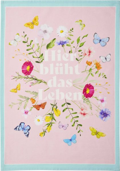 Produktbild: Bl&uuml;tentr&auml;ume Geschirrtuch "Hier bl&uuml;ht das Leben" 50 x 70 cm