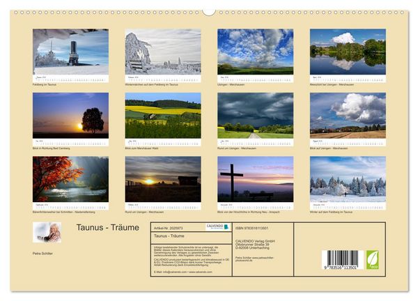 Produktbild: Taunus - Tr&auml;ume (hochwertiger Premium Wandkalender 2026 DIN A2 quer), Kunstdruck in Hochglanz