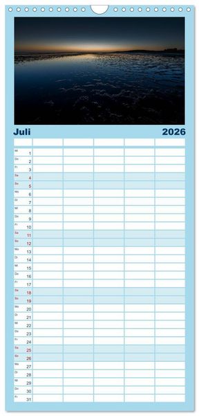 Produktbild: Familienplaner 2026 - Noch mehr F&ouml;hrweh - Insel F&ouml;hr mit 5 Spalten (Wandkalender, 21 x 45 cm) CALVENDO