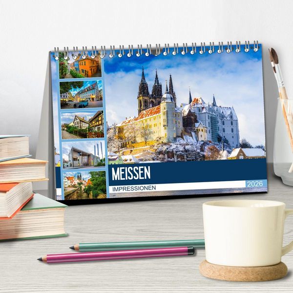 Produktbild: Mei&szlig;en Impressionen (Tischkalender 2026 DIN A5 quer), CALVENDO Monatskalender