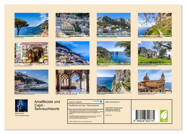 Produktbild: Amalfik&uuml;ste und Capri - Sehnsuchtsorte (Wandkalender 2026 DIN A4 quer), CALVENDO Monatskalender