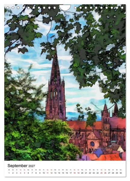 Produktbild: Mein buntes Freiburg (Wandkalender 2027 DIN A4 hoch), CALVENDO Monatskalender
