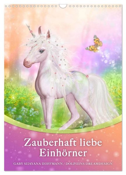Produktbild: Zauberhaft liebe Einh&ouml;rner - Kalender (Wandkalender 2026 DIN A3 hoch), CALVENDO Monatskalender