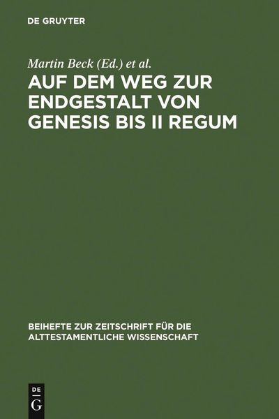 Produktbild: Auf dem Weg zur Endgestalt von Genesis bis II Regum