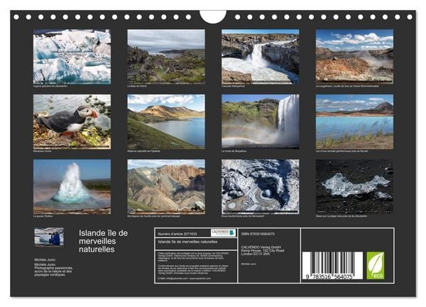 Produktbild: Islande &icirc;le de merveilles naturelles (Calendrier mural 2026 DIN A4 vertical), CALVENDO calendrier mensuel