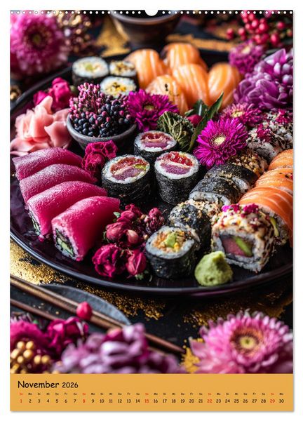 Produktbild: Sushi Kalender - Japanisches Essen f&uuml;r Sushi Liebhaber (hochwertiger Premium Wandkalender 2026 DIN A2 hoch), Kunstdruck in Hochglanz