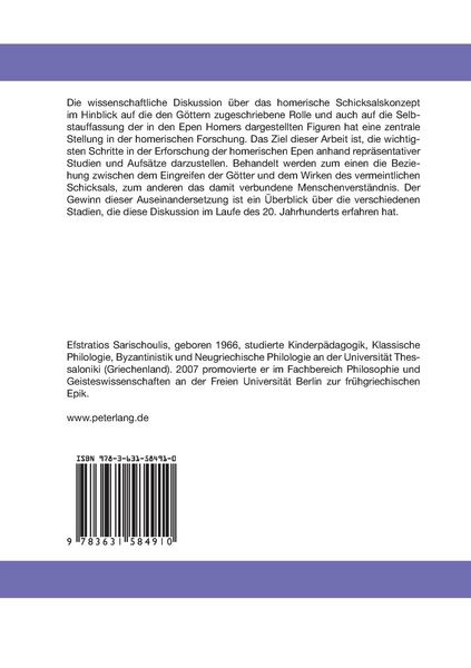 Produktbild: 85 Jahre Forschung zu Schicksalsbegriffen, G&ouml;ttern und Selbstverst&auml;ndnis bei Homer: eine Synopse