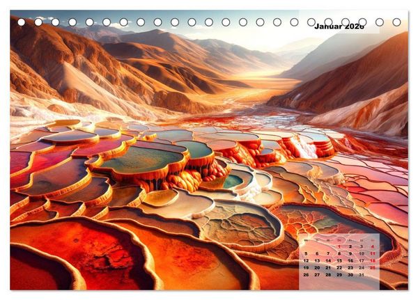 Produktbild: Die sch&ouml;nsten Naturwunder - Betrachtet durch die Augen der KI (Tischkalender 2026 DIN A5 quer), CALVENDO Monatskalender