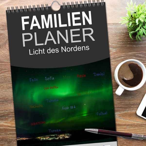 Produktbild: Familienplaner 2026 - Licht des Nordens mit 5 Spalten (Wandkalender, 21 x 45 cm) CALVENDO