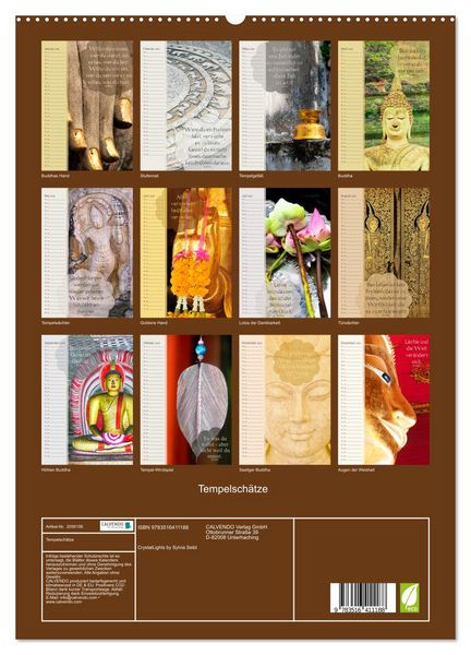 Produktbild: Tempelsch&auml;tze (hochwertiger Premium Wandkalender 2026 DIN A2 hoch), Kunstdruck in Hochglanz