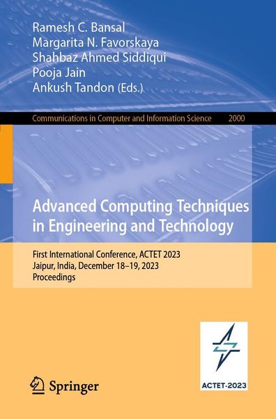 Produktbild: Advanced Computing Techniques in Engineering and Technology