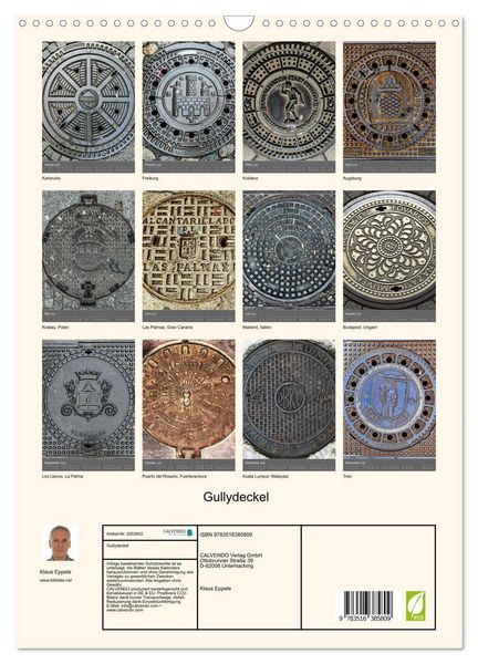 Produktbild: Gullydeckel (Wandkalender 2026 DIN A3 hoch), CALVENDO Monatskalender