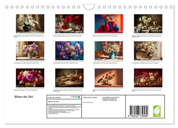 Produktbild: Bl&uuml;ten der Zeit (Wandkalender 2026 DIN A4 quer), CALVENDO Monatskalender
