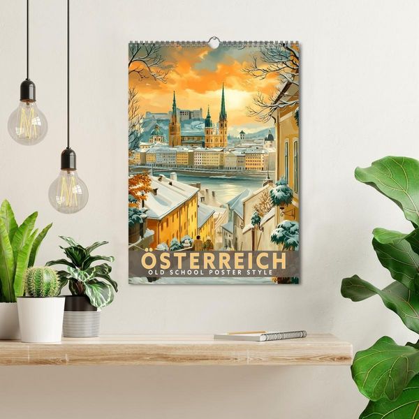 Produktbild: &Ouml;sterreich - Old School Poster Style (Wandkalender 2027 DIN A3 hoch), CALVENDO Monatskalender