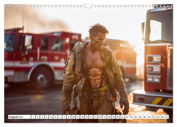 Produktbild: Feuerwehrm&auml;nner - Sexy K&ouml;rper und hei&szlig;e Flammen (Wandkalender 2027 DIN A3 quer), CALVENDO Monatskalender