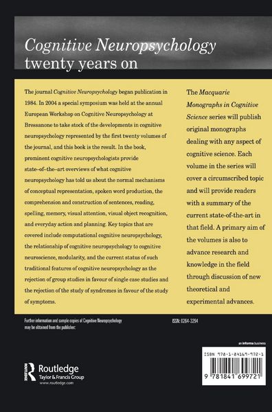 Produktbild: Cognitive Neuropsychology Twenty Years On