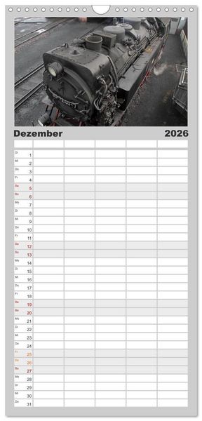 Produktbild: Familienplaner 2026 - Die Brockenbahn mit 5 Spalten (Wandkalender, 21 x 45 cm) CALVENDO