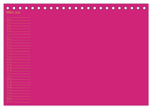 Produktbild: Bastel-Geburtstagskalender pink / Geburtstagskalender (Tischkalender 2026 DIN A5 quer), CALVENDO Monatskalender