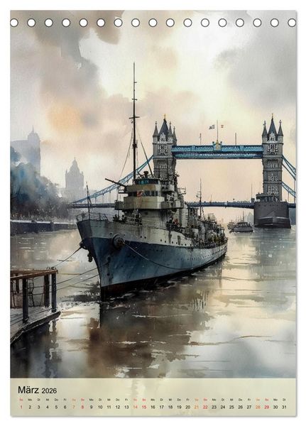 Produktbild: London - ein Regentag (Tischkalender 2026 DIN A5 hoch), CALVENDO Monatskalender