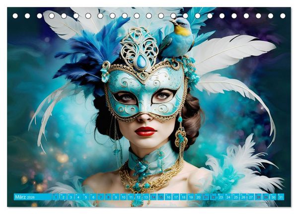 Produktbild: Maskerade Deluxe (Tischkalender 2026 DIN A5 quer), CALVENDO Monatskalender