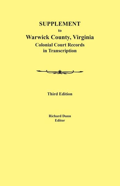 Produktbild: Supplement to Warwick County, Virginia