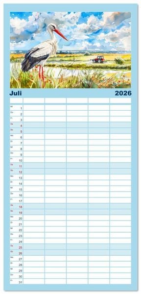 Produktbild: Familienplaner 2026 - Havelland Flair - Immer in Flussn&auml;he mit 5 Spalten (Wandkalender, 21 x 45 cm) CALVENDO
