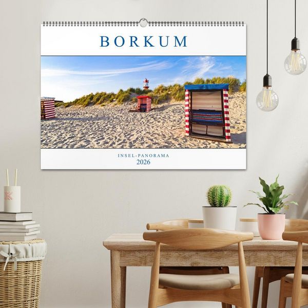Produktbild: Borkum Inselpanorama (Wandkalender 2026 DIN A2 quer), CALVENDO Monatskalender