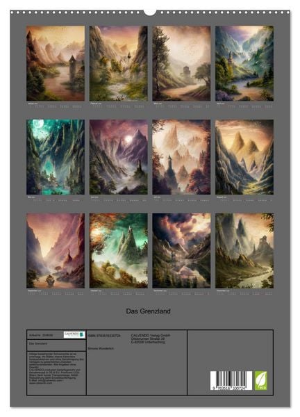 Produktbild: Das Grenzland (hochwertiger Premium Wandkalender 2026 DIN A2 hoch), Kunstdruck in Hochglanz