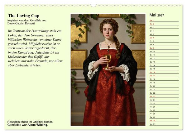 Produktbild: Rossettis Musen, neue Bilder zu symbolistischen Traumwelten (hochwertiger Premium Wandkalender 2027 DIN A2 quer), Kunstdruck in Hochglanz