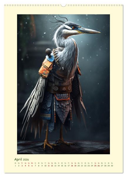 Produktbild: Tierische Samurai (Wandkalender 2026 DIN A2 hoch), CALVENDO Monatskalender