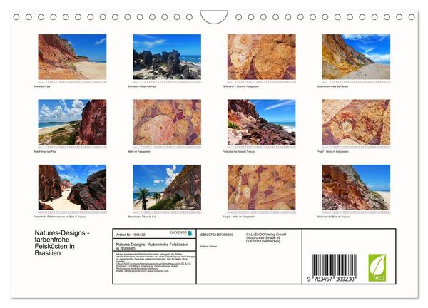Produktbild: Natures-Designs - farbenfrohe Felsk&uuml;sten in Brasilien (Wandkalender 2026 DIN A4 quer), CALVENDO Monatskalender